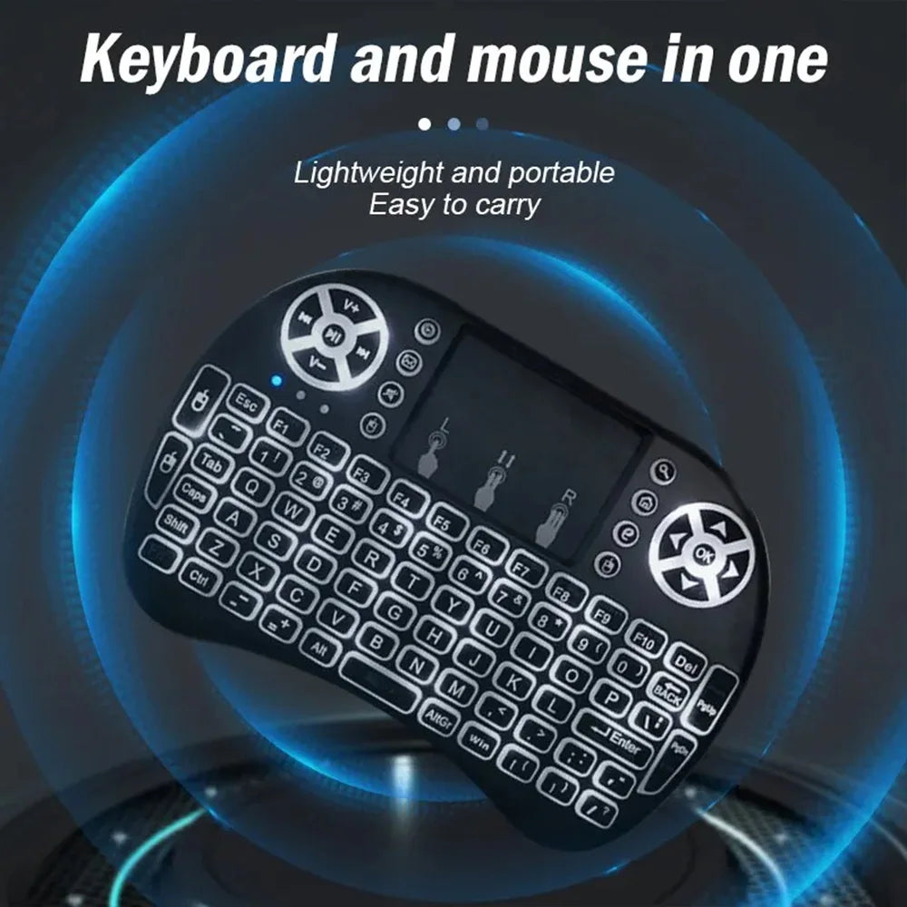 I8 Mini Wireless Keyboard with 7 Color Backlit - WORLDZii