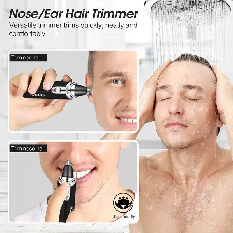 Kemei 6512 Nose Hair Trimmer Nasal Wool Implement Nose Hair Cut Washed Trimmer Clipper and Hair Razor Epilator Remover Nose Hair - WORLDZii