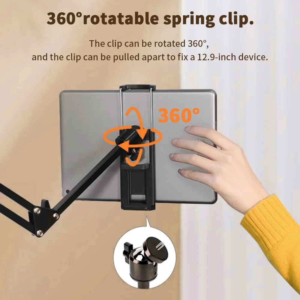 Tablet Holder for Bed with 90cm Metal Arm 360° Rotating - WORLDZii