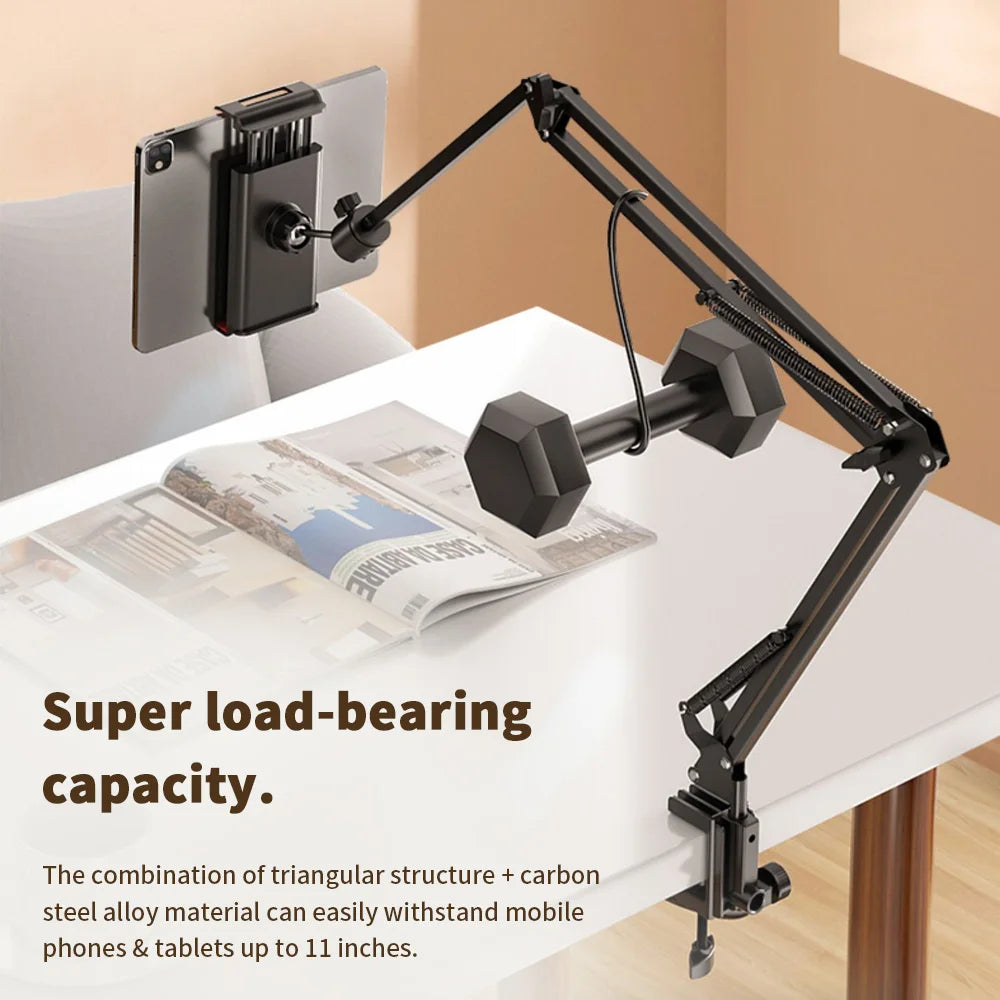 Tablet Holder for Bed with 90cm Metal Arm 360° Rotating - WORLDZii
