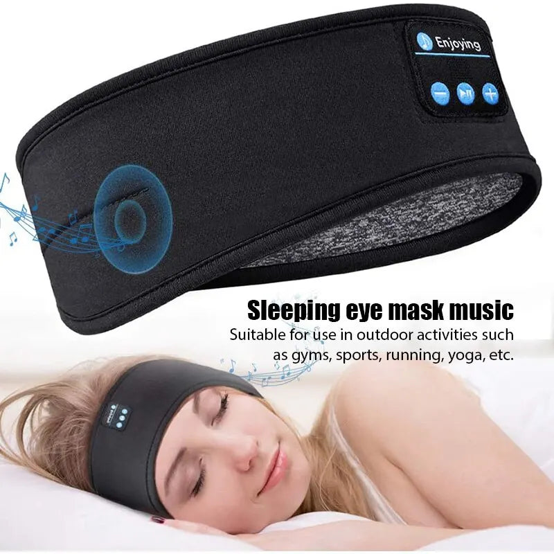 Fone Bluetooth Earphones Sports Sleeping Headband Elastic Wireless Headphones Music Eye Mask Wireless Bluetooth Headset Headband - WORLDZii