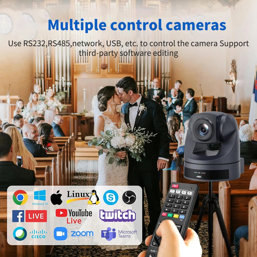 AI Auto Tracking PTZ Live Streaming Video Camera