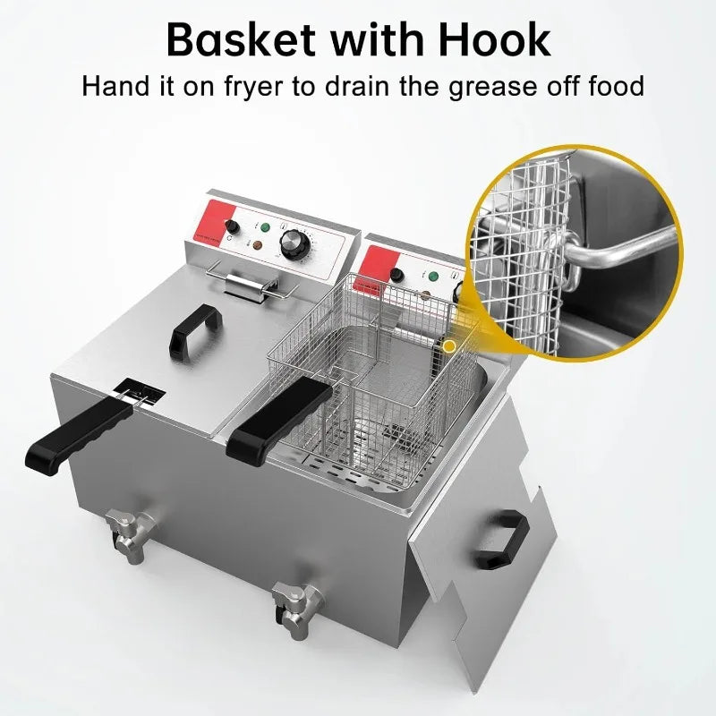 Kitchen Frying Machine with Basket and Lid