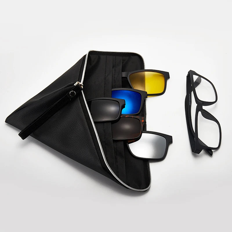 6 In 1 Men and Women Polarized Optical Magnetic Sunglasses Clip