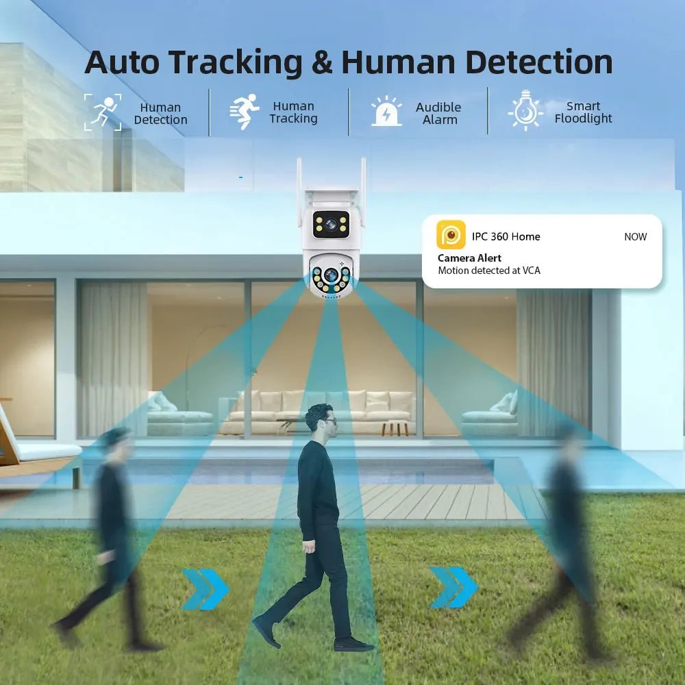 4K 8MP Wi-Fi PTZ Camera Two-Way Audio Video Surveillance P2P IPC360 Home