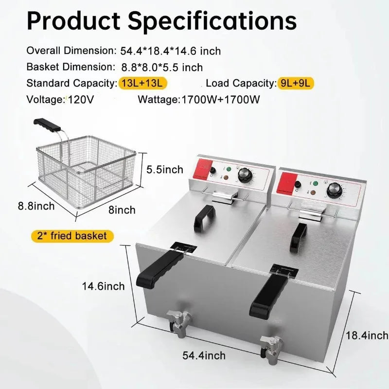 Kitchen Frying Machine with Basket and Lid
