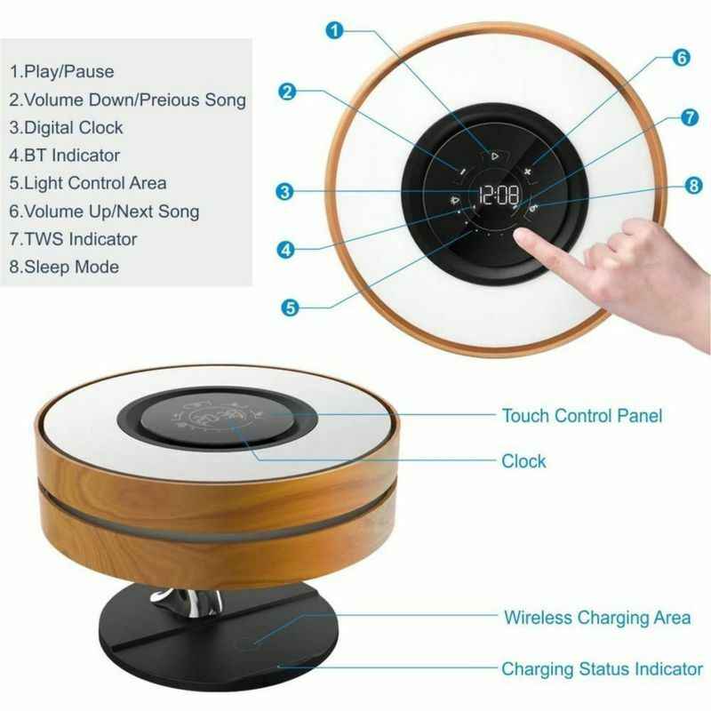 Home Music Player and Wireless Charger Led Lamp
