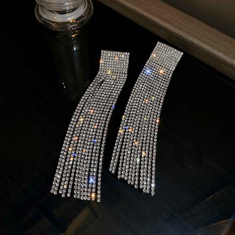 Fashion 14cm Crystal Trending Long Earrings