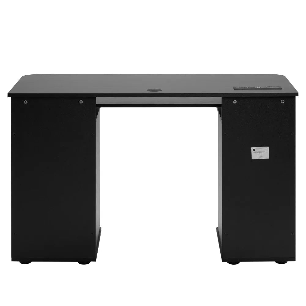 115* 55*74cm Black PB Wood 15mm Portable 1pc Door with 3pcs Drawers Computer Desk - WORLDZii
