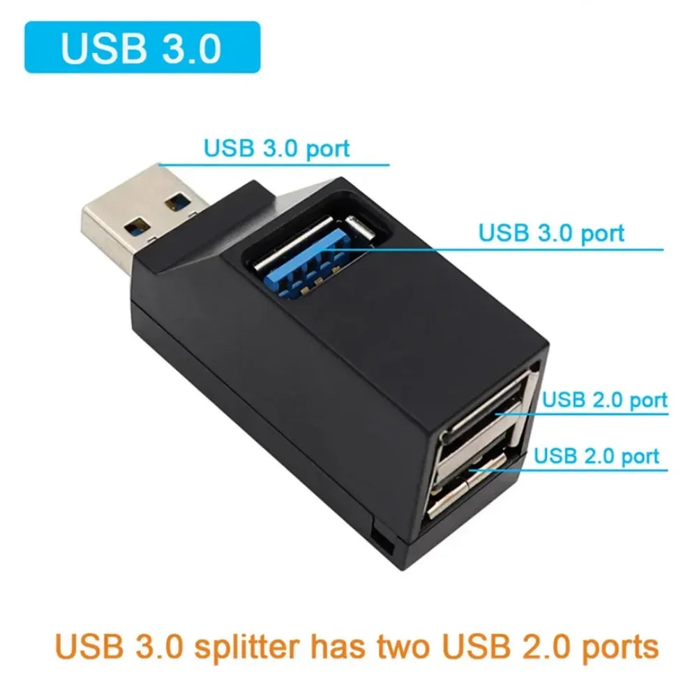 USB Hub 2.0 Adapter High Speed U Disk Reader Splitter