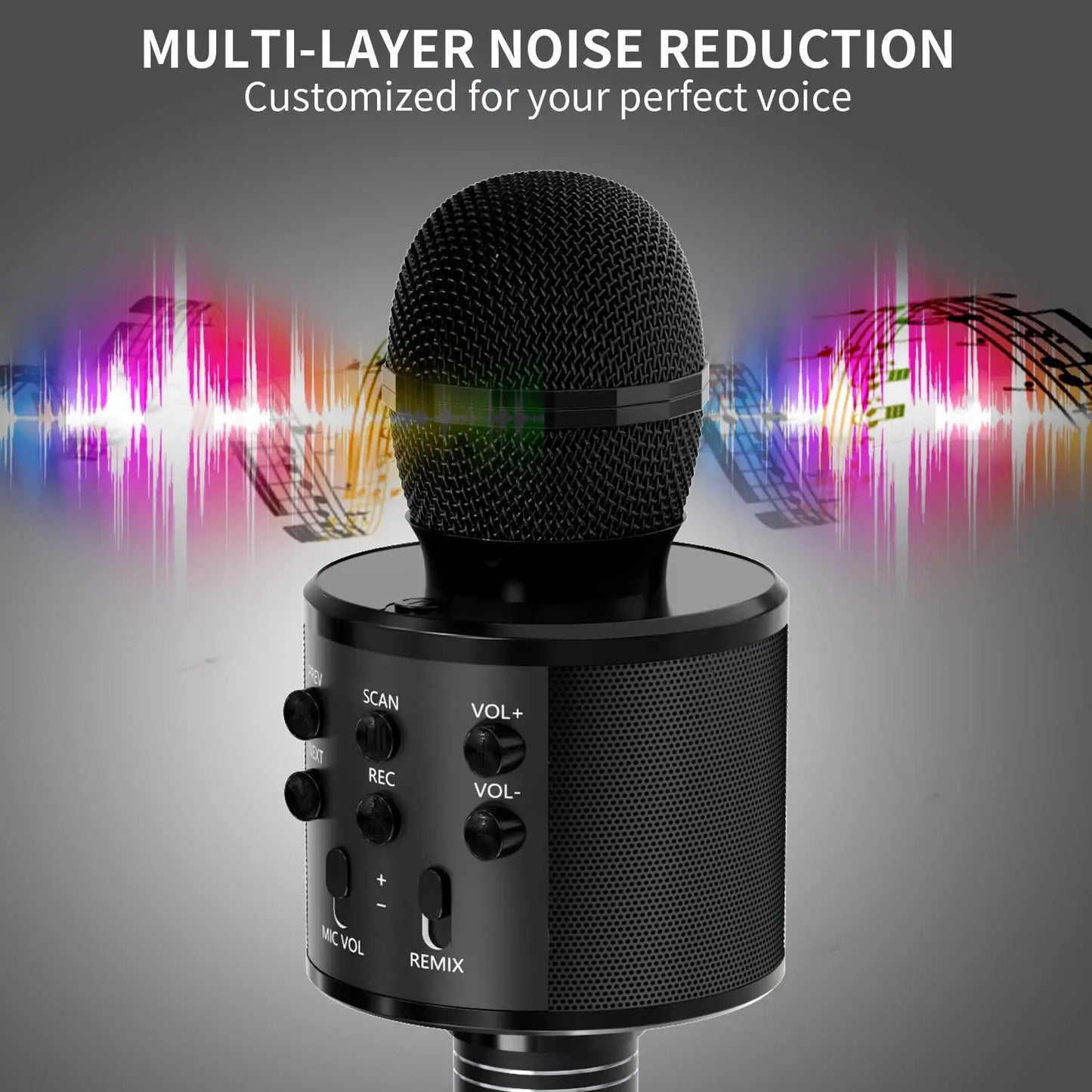 Portable Handheld Wireless Karaoke Microphone Speaker Microphone for Kids Music Player Singing Recorder KTV - WORLDZii