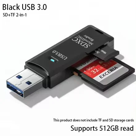 Multi-Functional 2-in-1 High-speed USB 3.0/2.0 Card Reader