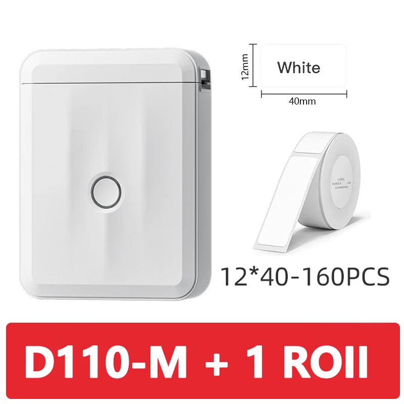 Niimbot D110 Mini Portable Thermal Ink Free Printer with Self-Adhesive Labels