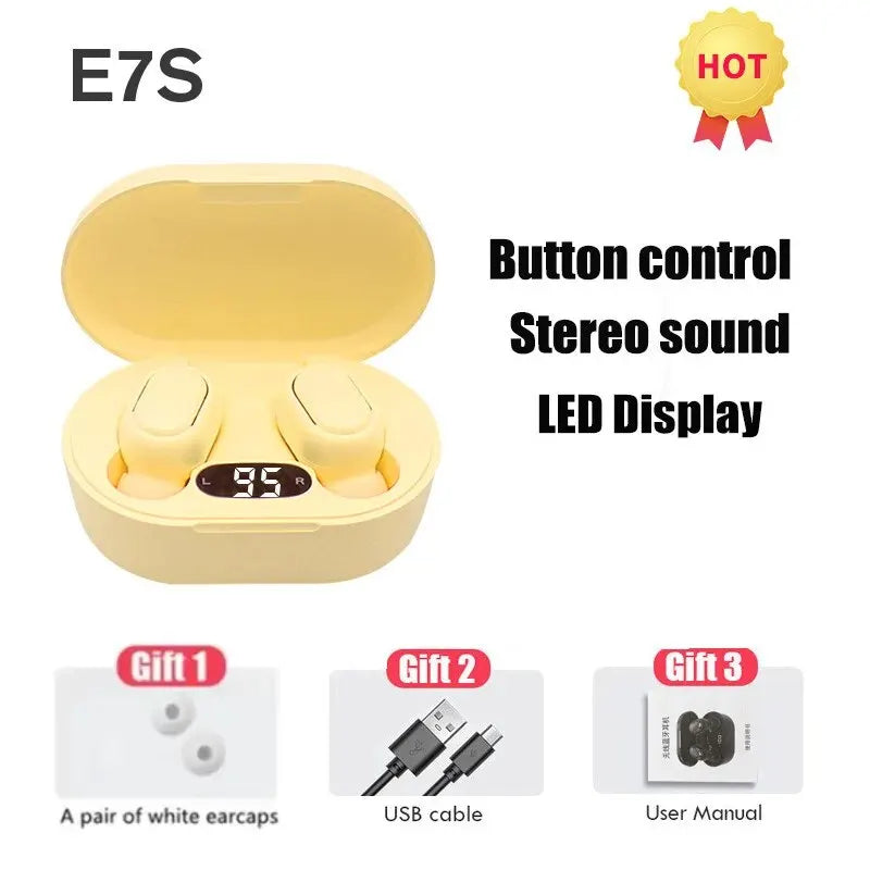 TWS E7S Fone 5.3 Wireless Headphones with Mic