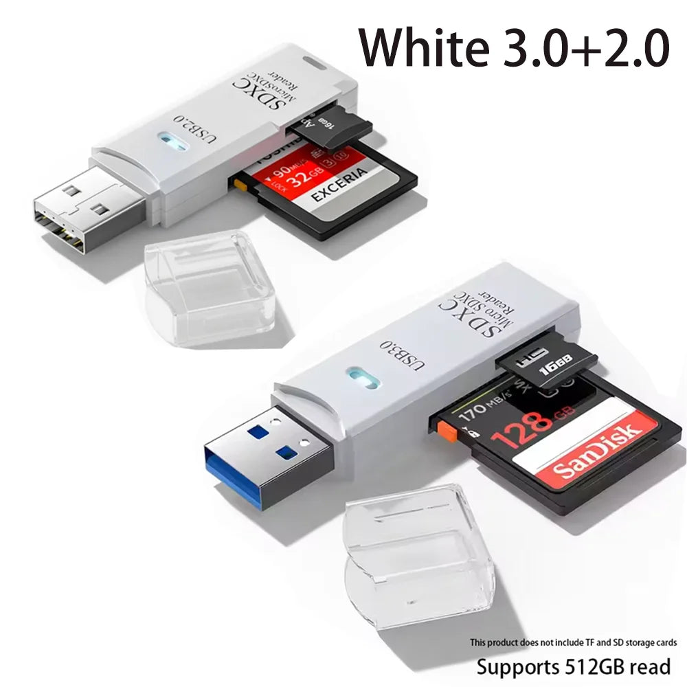 Multi-Functional 2-in-1 High-speed USB 3.0/2.0 Card Reader