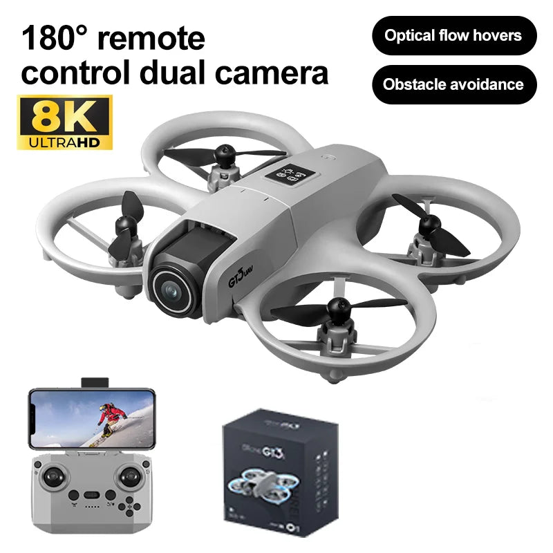 NEW Drones GT3 GPS 8K Professional HD 180° Dual Cameras 5G WIFI Brushless Motors Obstacle Avoidance FPV Foldable Quadcopter Toys - WORLDZii