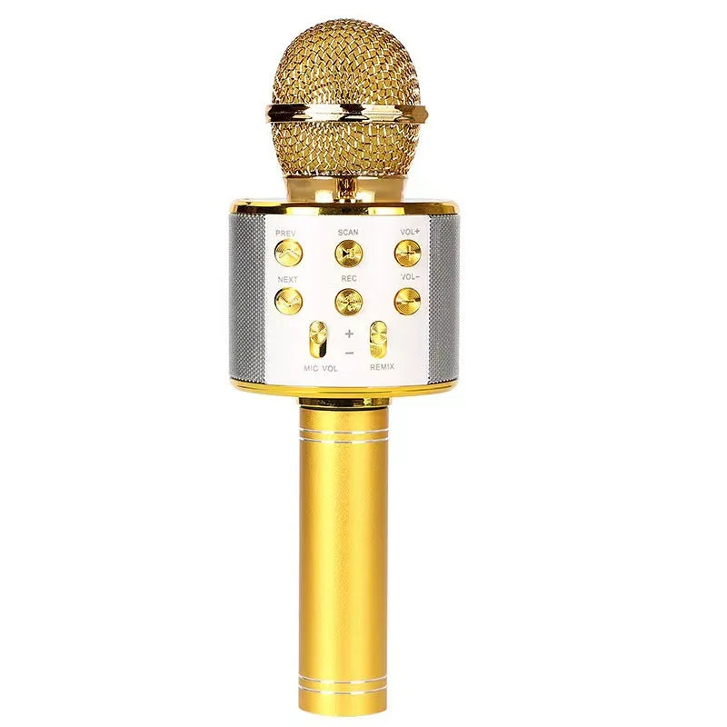 Portable Handheld Wireless Karaoke Microphone Speaker Microphone for Kids Music Player Singing Recorder KTV - WORLDZii