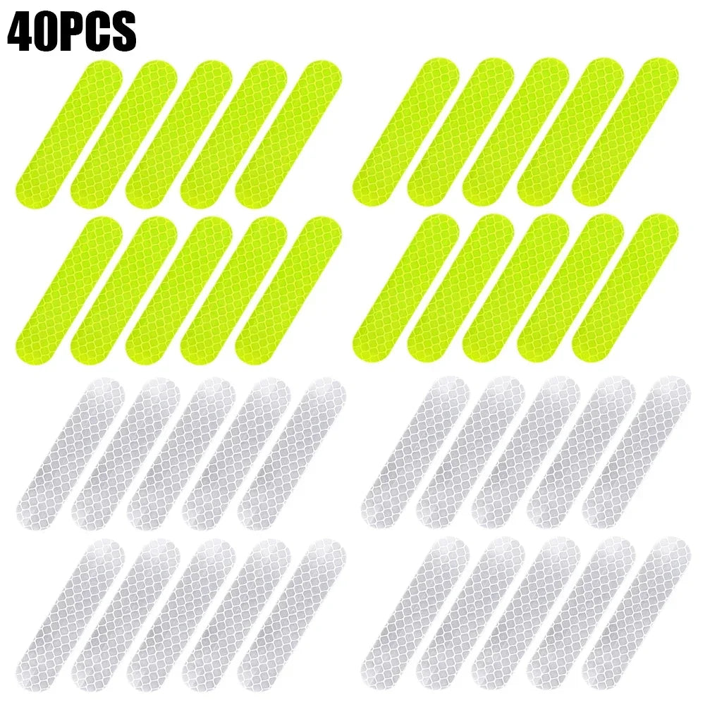 80-10PCS Waterproof High Visibility Reflector Tape for Night Riding or Walking - WORLDZii