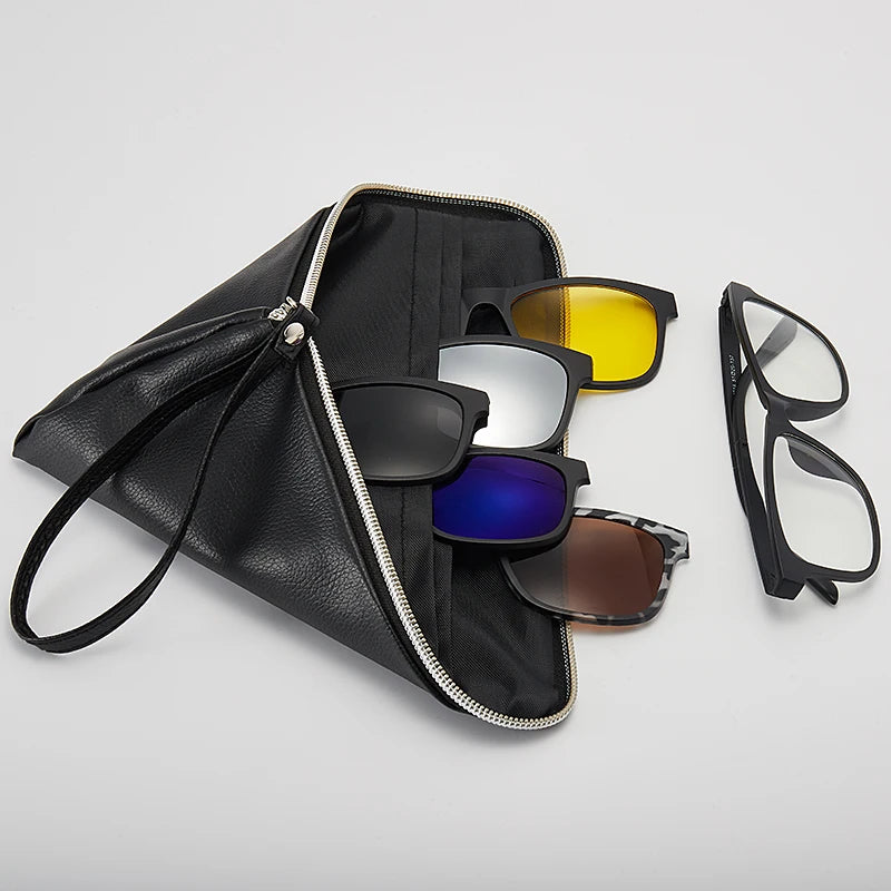 6 In 1 Men and Women Polarized Optical Magnetic Sunglasses Clip