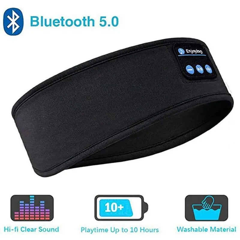 Fone Bluetooth Earphones Sports Sleeping Headband Elastic Wireless Headphones Music Eye Mask Wireless Bluetooth Headset Headband - WORLDZii