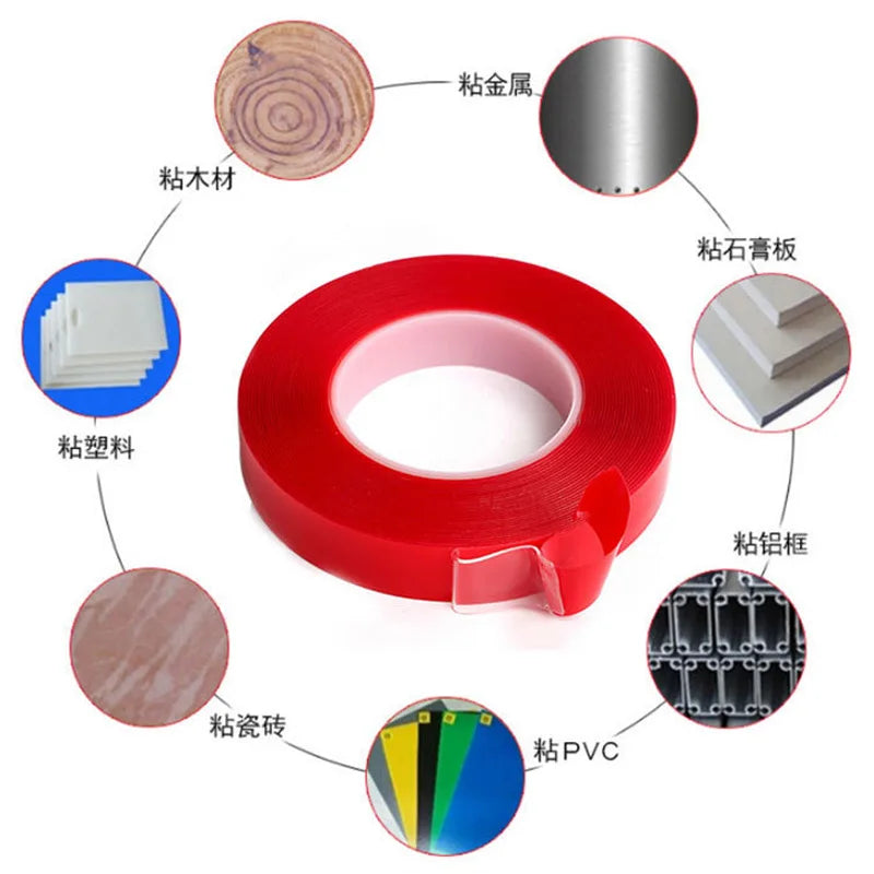 Double Sided Tape Nano Tape 3Meter 3/6/8/10/15/20/25/30Mm Width Transparent Tape Washable Adhesive Nano Traceless Sticker Glue - WORLDZii