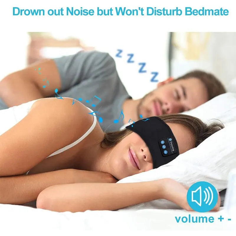 Fone Bluetooth Earphones Sports Sleeping Headband Elastic Wireless Headphones Music Eye Mask Wireless Bluetooth Headset Headband - WORLDZii