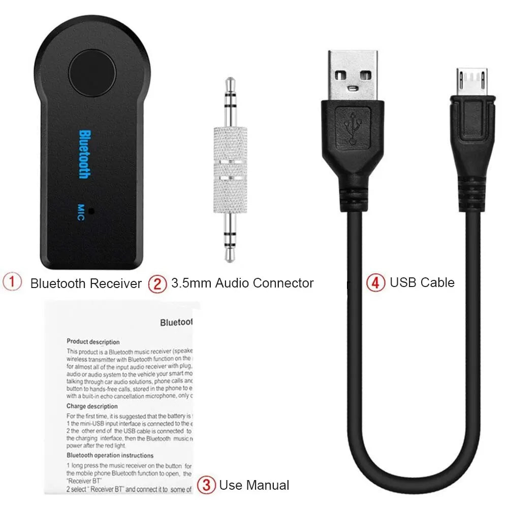 3.5 AUX Jack Stereo Music Audio Car Transmitter Speaker Amplifier Wireless Adapter with Mic