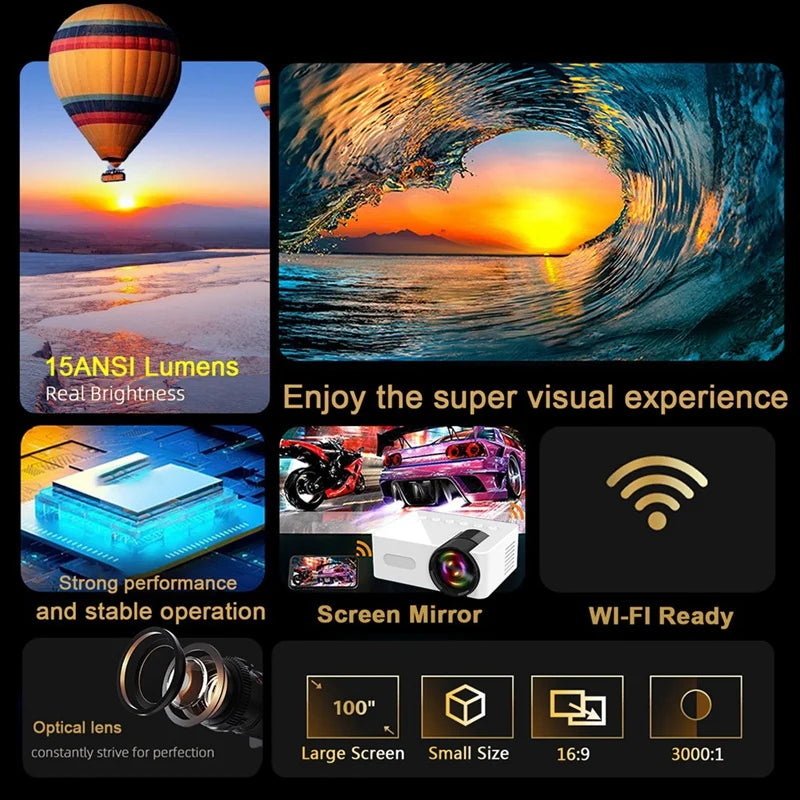 Portable Wireless Mini Home Theater Projector - WORLDZii
