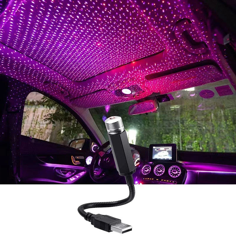 Mini LED Car Roof Star Night Light Projector Atmosphere Galaxy Lamp USB Decorative Adjustable for Auto Roof Room Ceiling Decor - WORLDZii