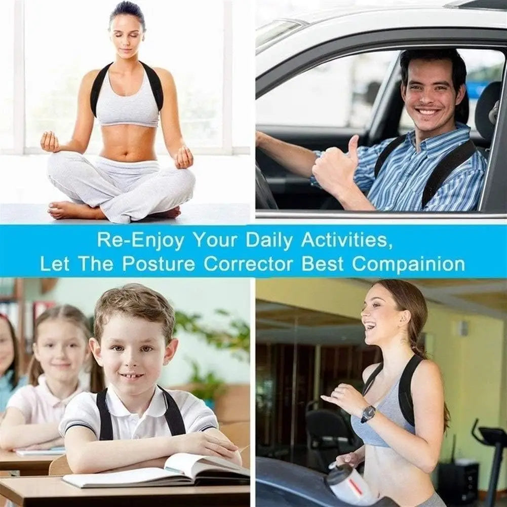 Adjustable Back Shoulder Posture Corrector Belt Clavicle Spine Support Reshape Your Body Home Office Sport Upper Back Neck Brace - WORLDZii