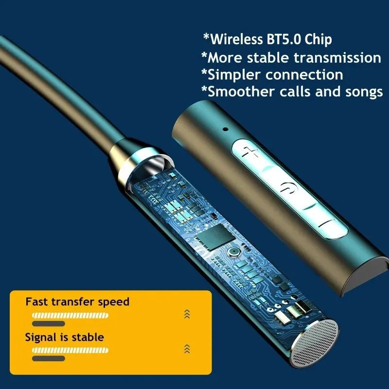 Wireless Neckband Earphones Silicone Hi-Fi 9D