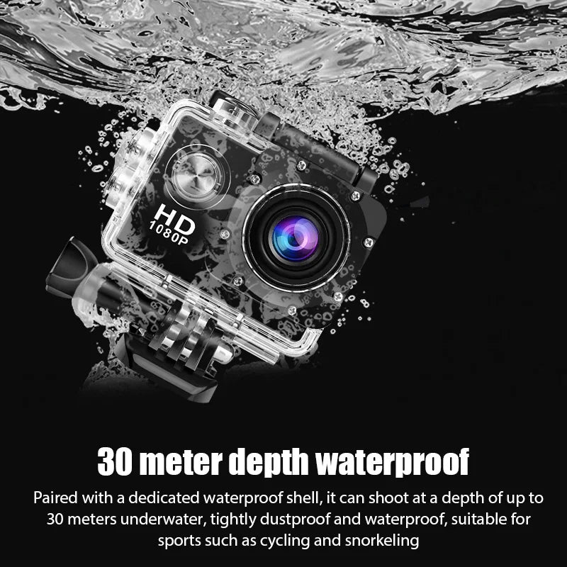 4K Ultra HD Action Camera 3MP 900mAh Underwater Waterproof - WORLDZii
