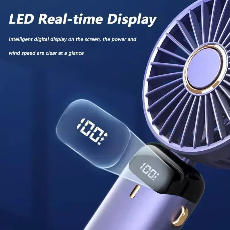 USB Handheld Mini Fan Foldable Portable and Neck Hanging