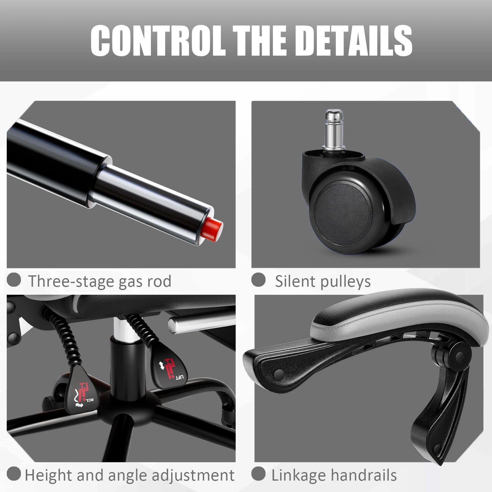 Ergonomic Gaming Chair with Footrest - WORLDZii