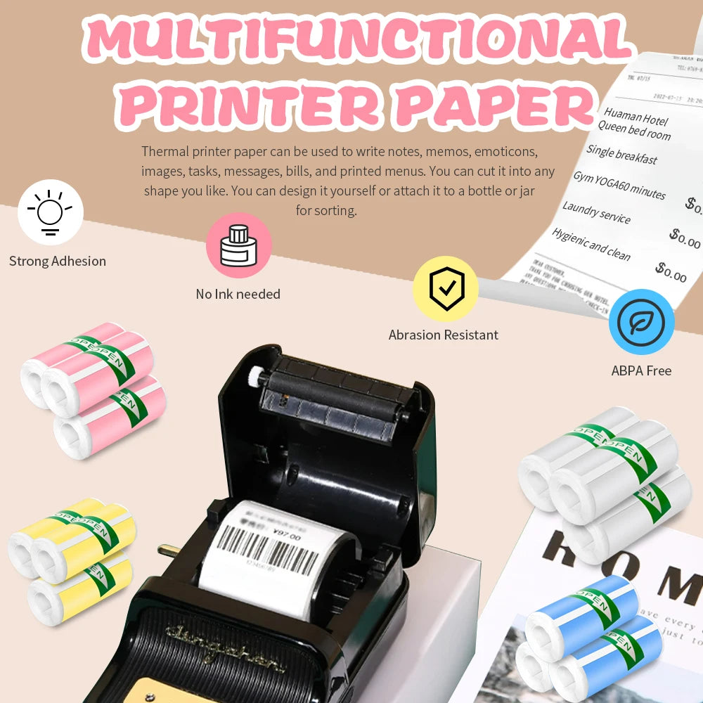 HD Mini Printer Thermal Paper 57*25MM - WORLDZii