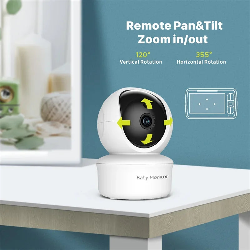 Baby star 5inch Video Baby Monitor with Remote Pan-Tilt-Zoom - WORLDZii