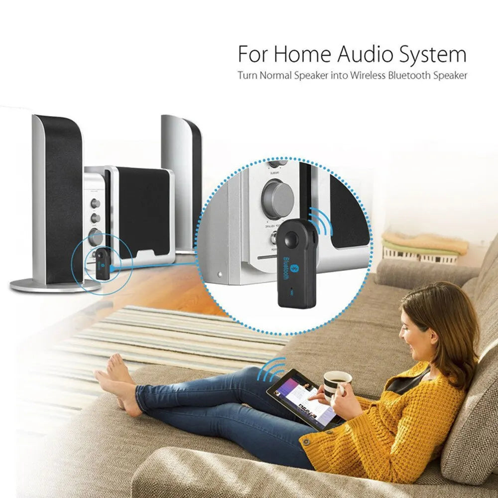 3.5 AUX Jack Stereo Music Audio Car Transmitter Speaker Amplifier Wireless Adapter with Mic