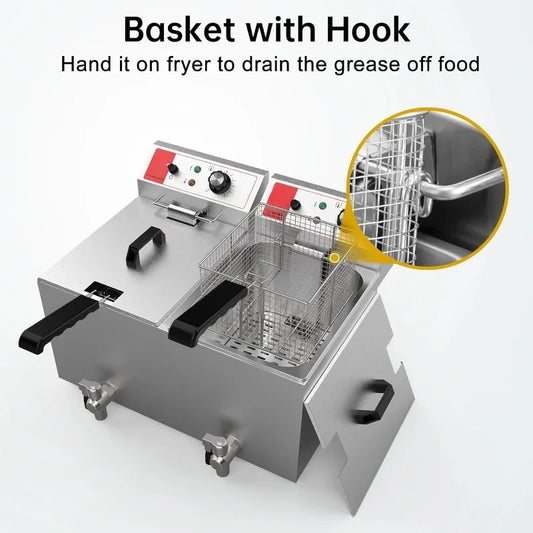 Kitchen Frying Machine with Basket and Lid