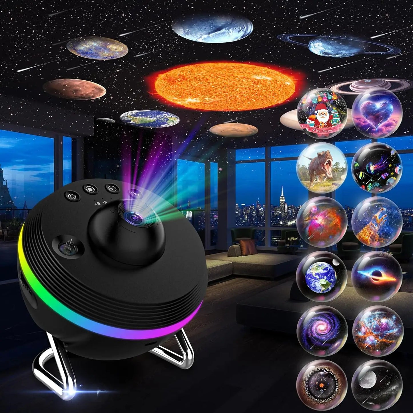 2025 Model Planetarium Galaxy Projector, 13 in 1 Star Light Projector Starry Sky Camping Lamps With Timer - WORLDZii