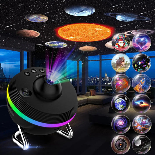 2025 Model Planetarium Galaxy Projector, 13 in 1 Star Light Projector Starry Sky Camping Lamps With Timer - WORLDZii