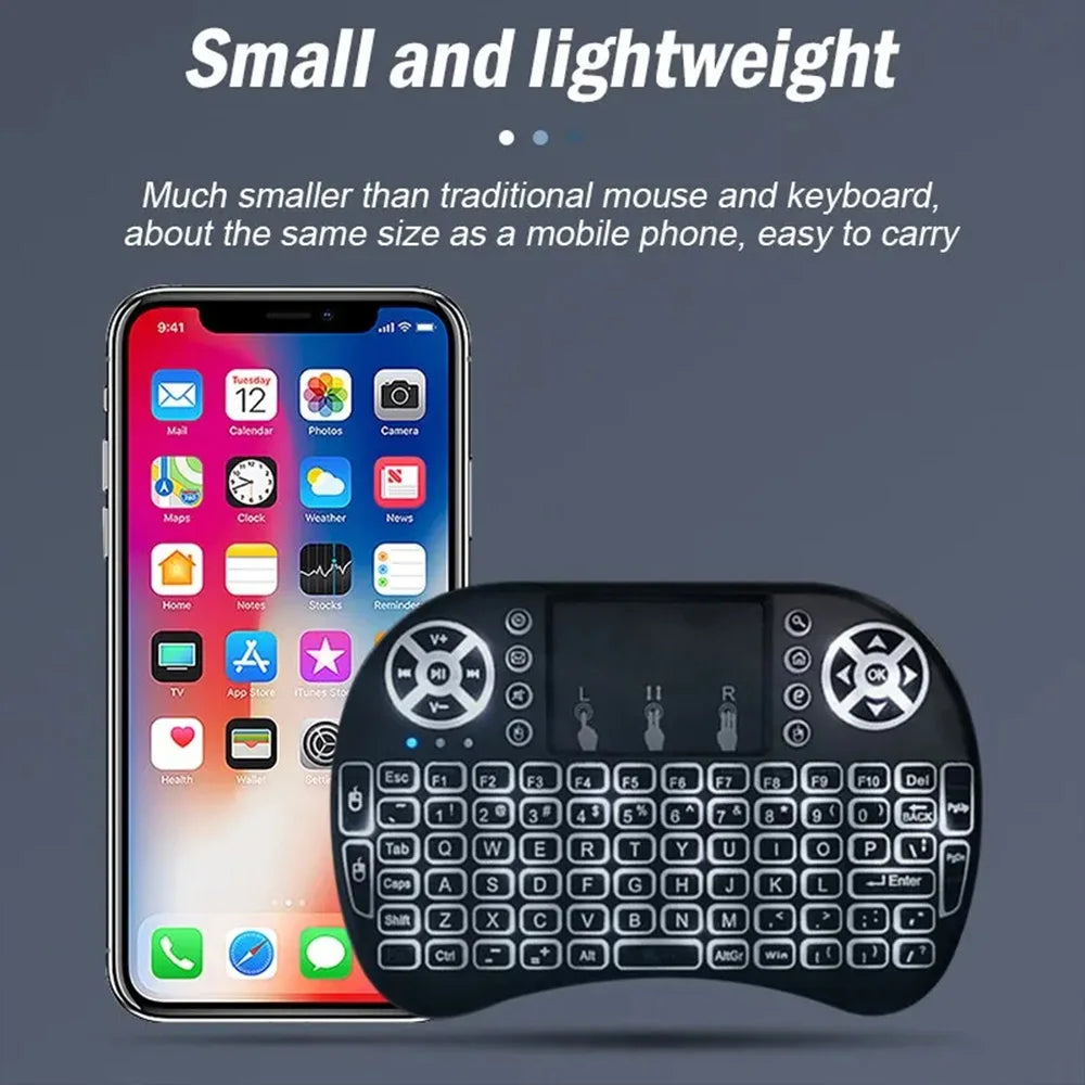 I8 Mini Wireless Keyboard with 7 Color Backlit - WORLDZii