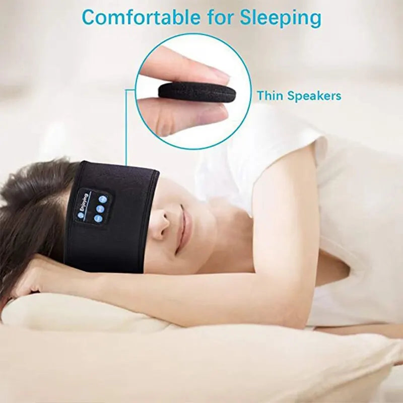 Fone Bluetooth Earphones Sports Sleeping Headband Elastic Wireless Headphones Music Eye Mask Wireless Bluetooth Headset Headband - WORLDZii