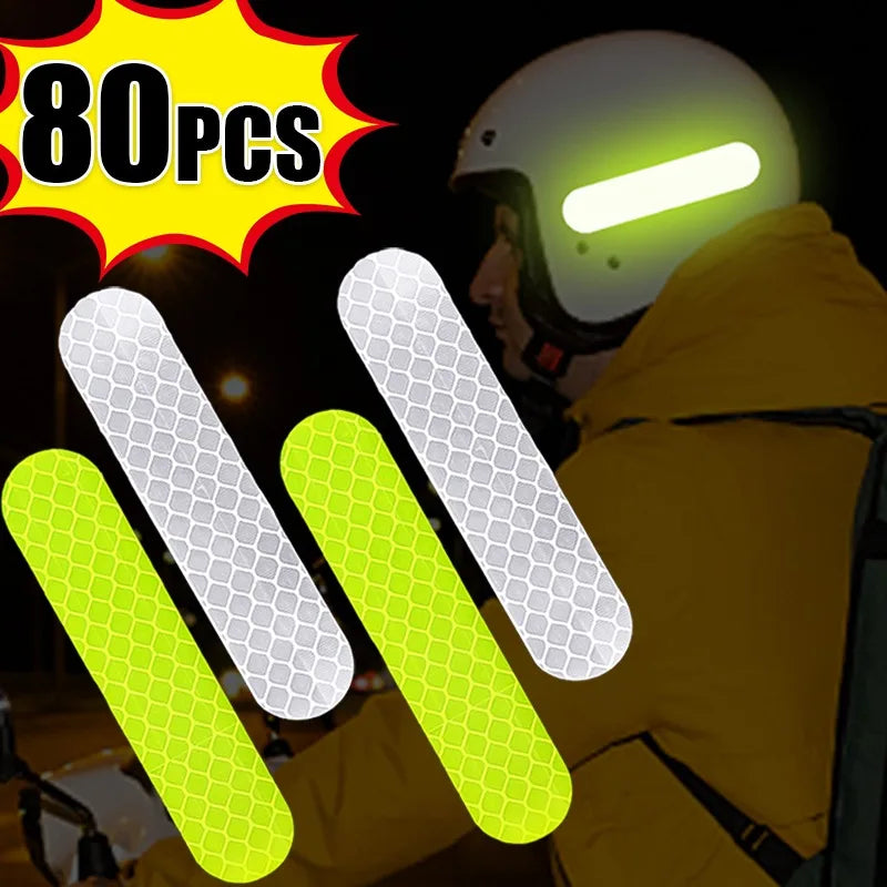 80-10PCS Waterproof High Visibility Reflector Tape for Night Riding or Walking - WORLDZii