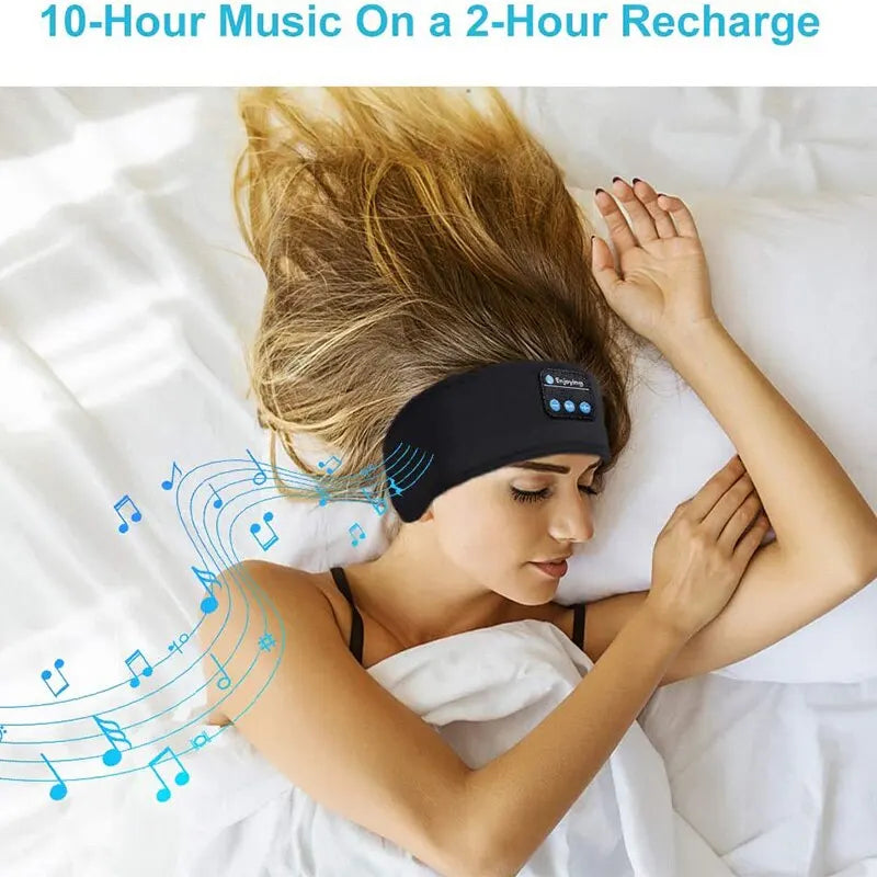 Fone Bluetooth Earphones Sports Sleeping Headband Elastic Wireless Headphones Music Eye Mask Wireless Bluetooth Headset Headband - WORLDZii