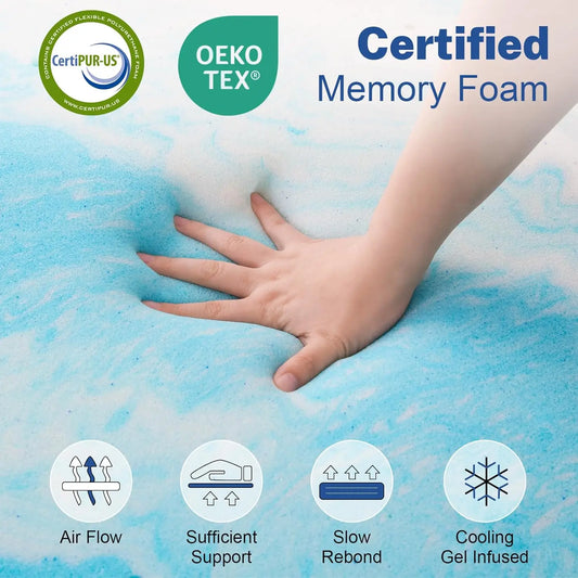 Hcore 10 Inch Queen Size Luxury Cooling Gel Green Tea Memory Foam Mattress - WORLDZii