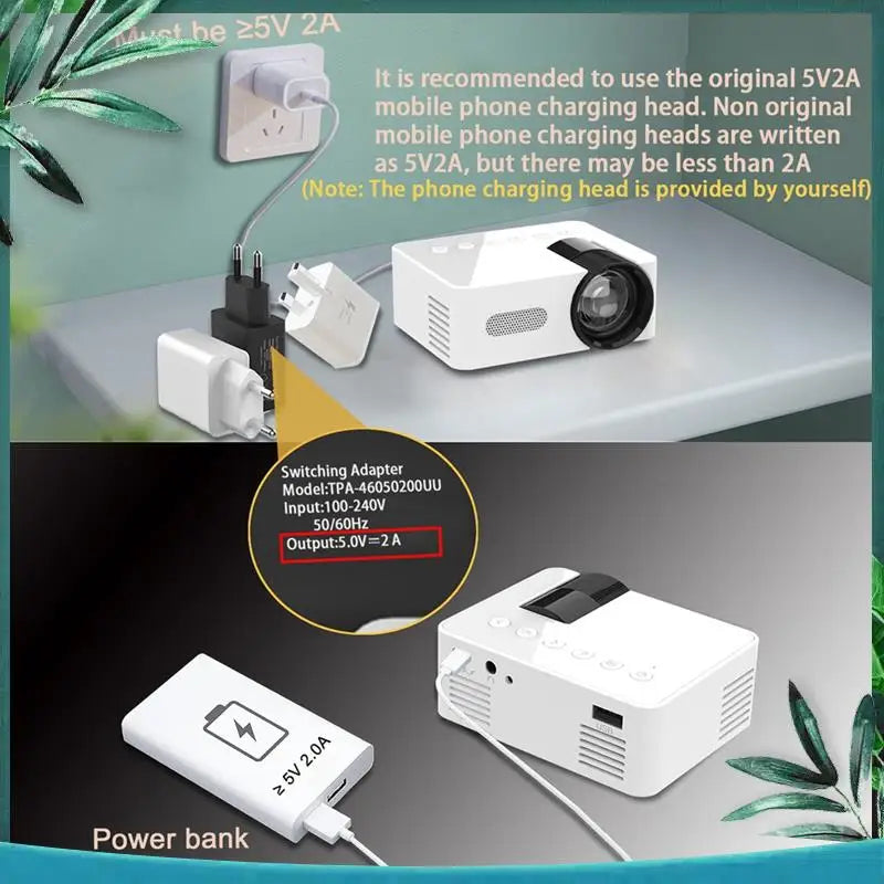 Portable Mini Home Theater Wireless Multi-Function Projector Easy Install - WORLDZii