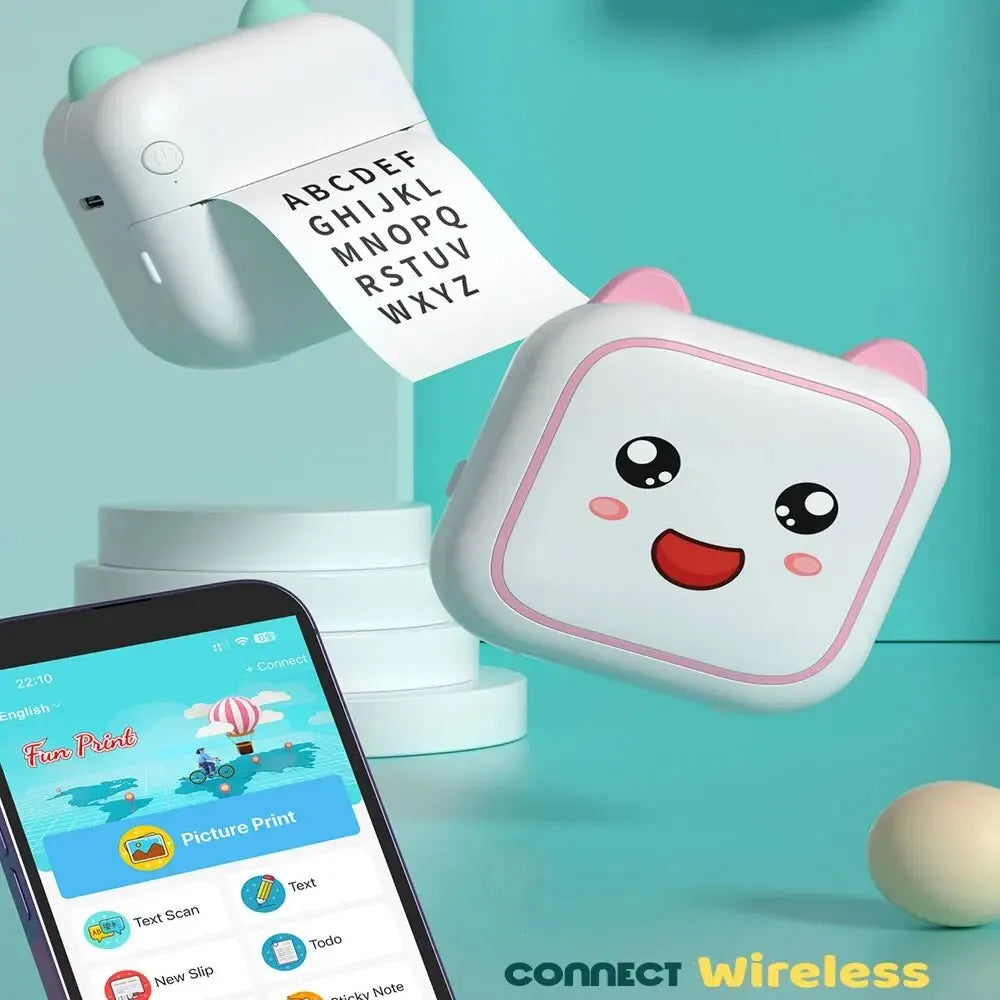 Mini Smile Printer Inkless with Thermal Paper - WORLDZii