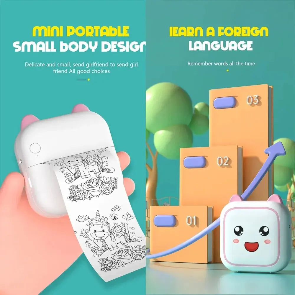 Mini Smile Printer Inkless with Thermal Paper - WORLDZii