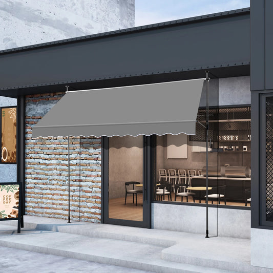 118.1"D X 47.2"W X(78.7 -118.1)"H Retractable Awning Gray - WORLDZii