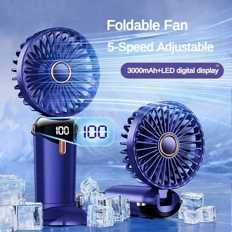 USB Handheld Mini Fan Foldable Portable and Neck Hanging